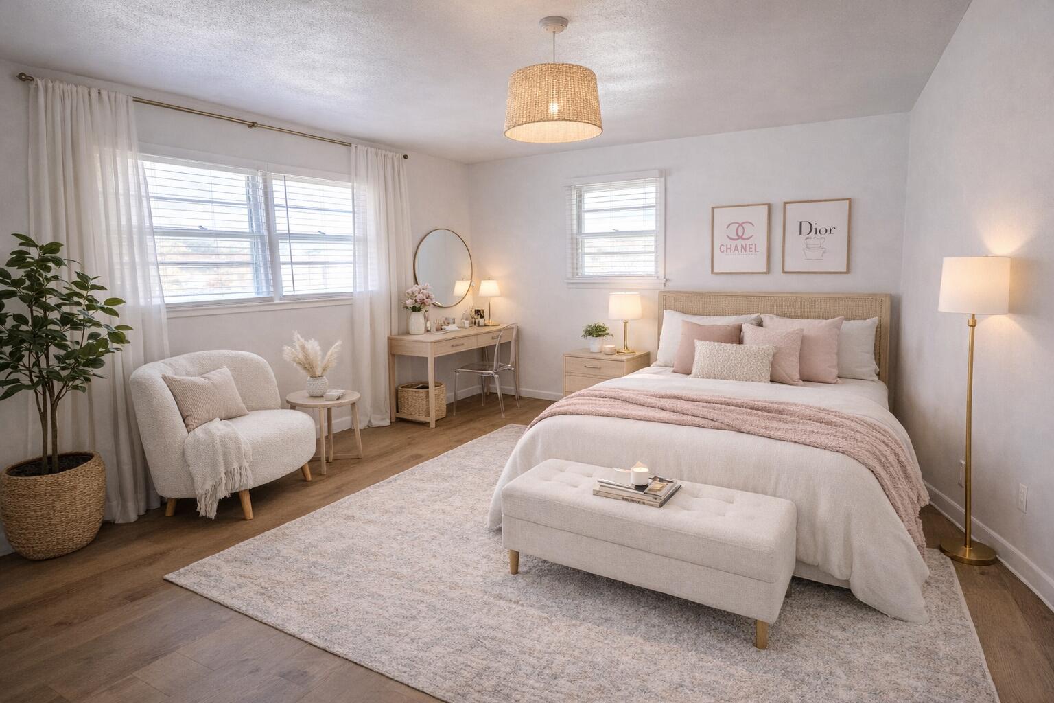 5502 8th Street Lubbock, TX 79416 - Photo 5 of 41 a bedroom with a bed and a couch