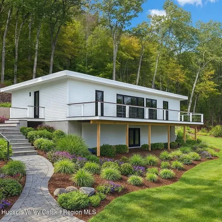 a house with trees in the background
