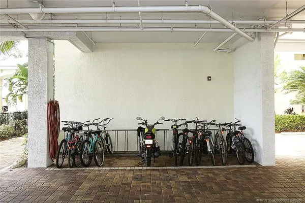 a view of a bike garage