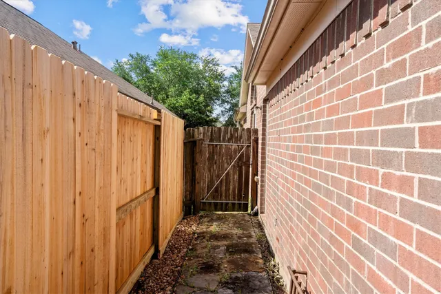 a view of a wooden door