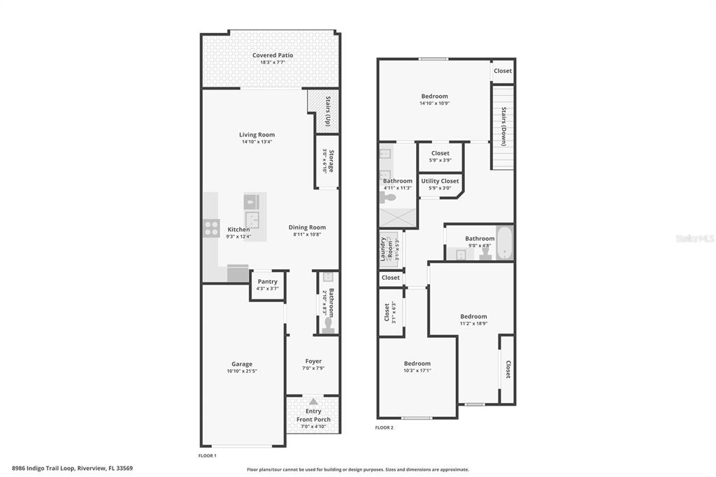 8986 Indigo Trail Loop Riverview, FL 33578 - Photo 46 of 48 a picture of a floor plan