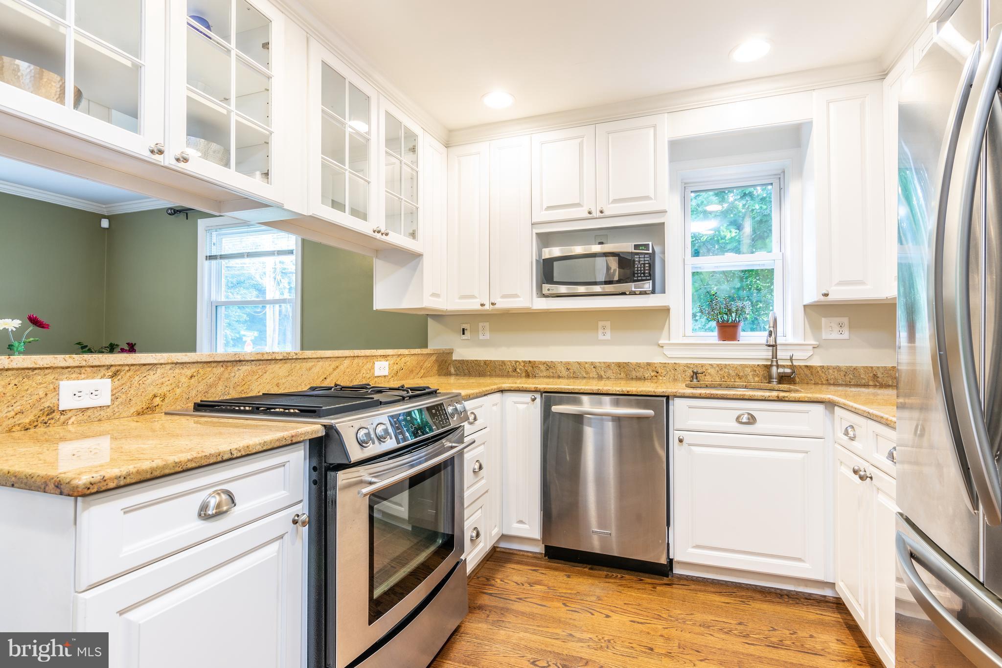 Stylish gourmet kitchen: gas downdraft range!