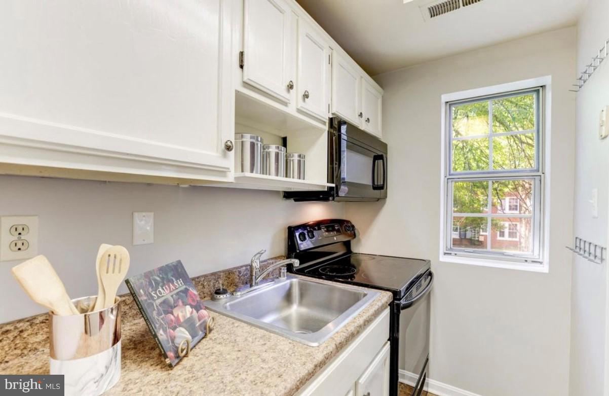 1742 North Rhodes Street, Unit 5304 Arlington, VA 22201 - Photo 6 of 11 a kitchen with stainless steel appliances granite countertop a sink a stove and cabinets
