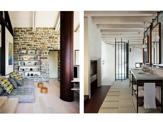 a view of a living room and dining room