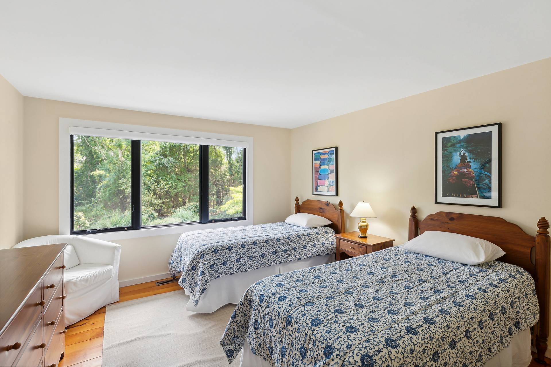 1 Ward Road Shelter Island, NY 11964 - Photo 4 of 17 a bedroom with two beds and a large window
