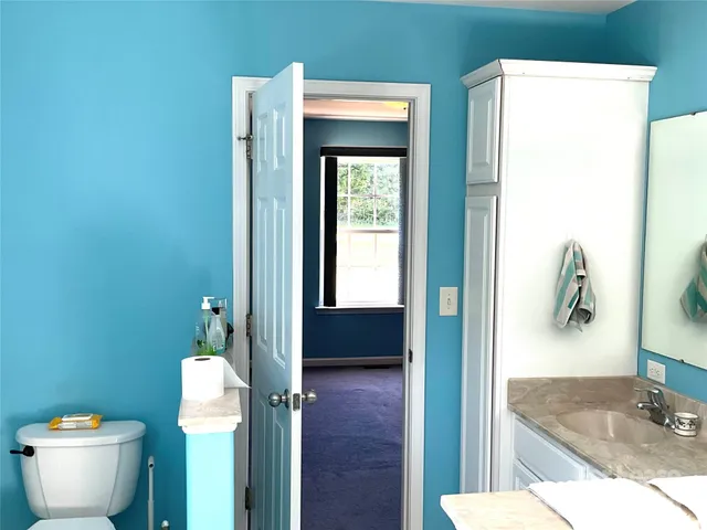 a bathroom with a toilet and a sink