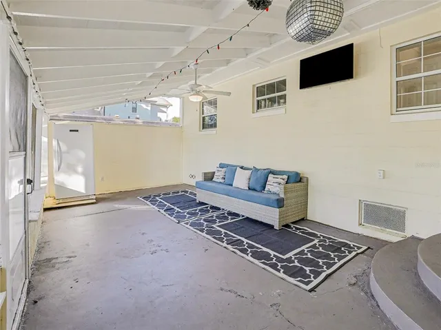 a living room with furniture