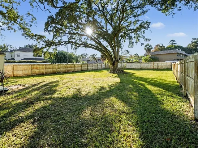 a view of an outdoor space and swimming pool