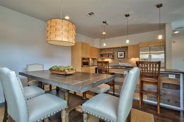 a view of a dining room and livingroom