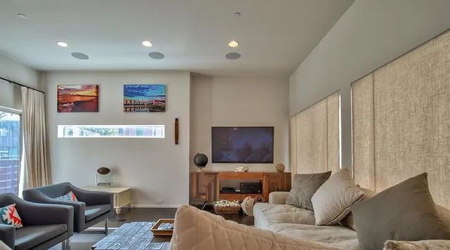 a living room with furniture and a couch
