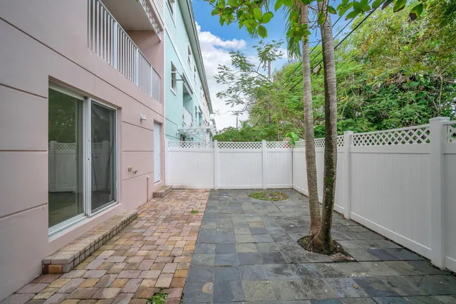 a view of a room with a tree