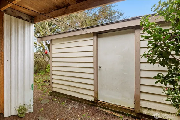 a view of a house with a door