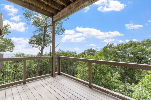 a view of balcony with mountain view