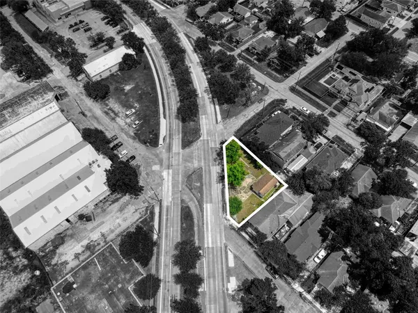 an aerial view of a house