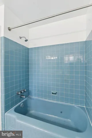a bathroom with a shower and bathtub
