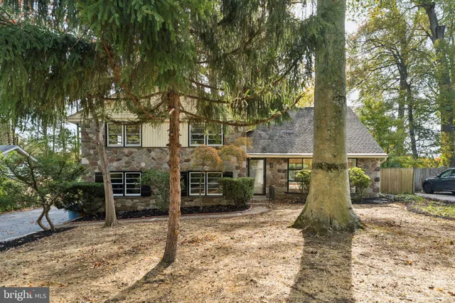 a view of a house with yard and tree s