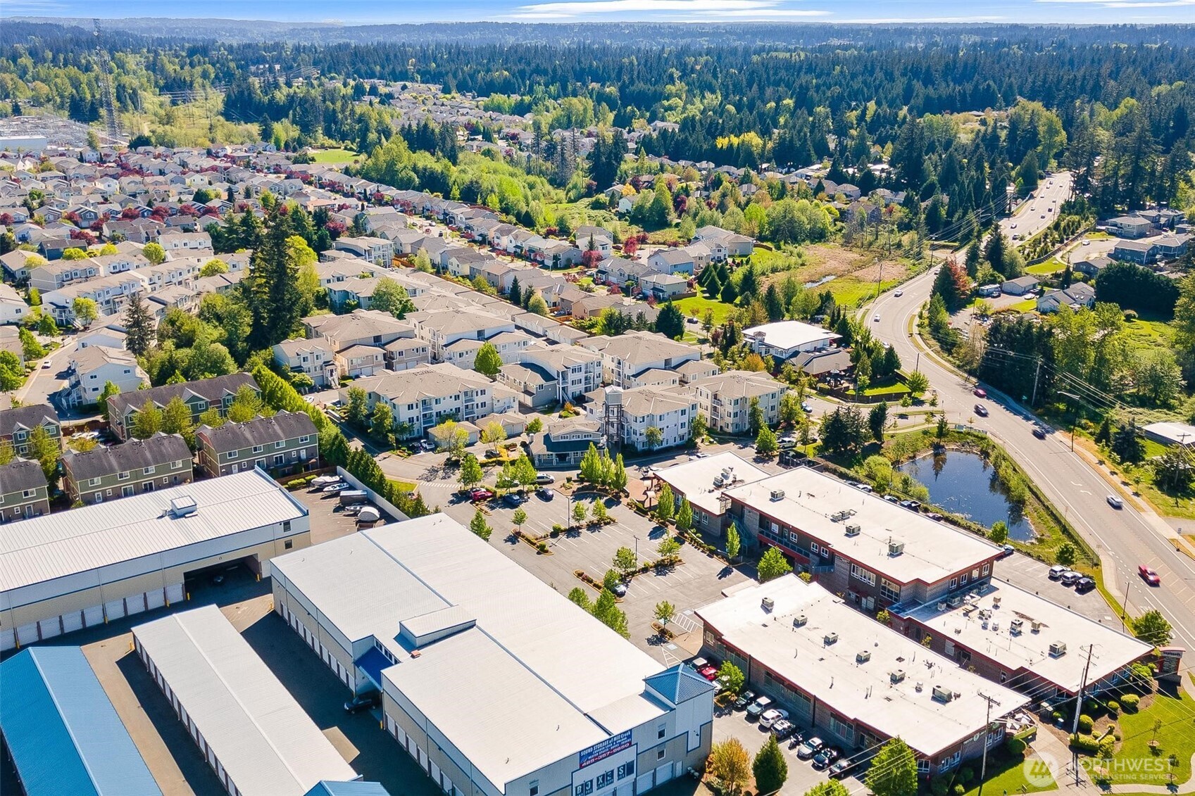 14915 38th Drive Southeast, Unit F3011 Bothell, WA 98012 - Photo 36 of 40 an aerial view of a city with lots of residential buildings