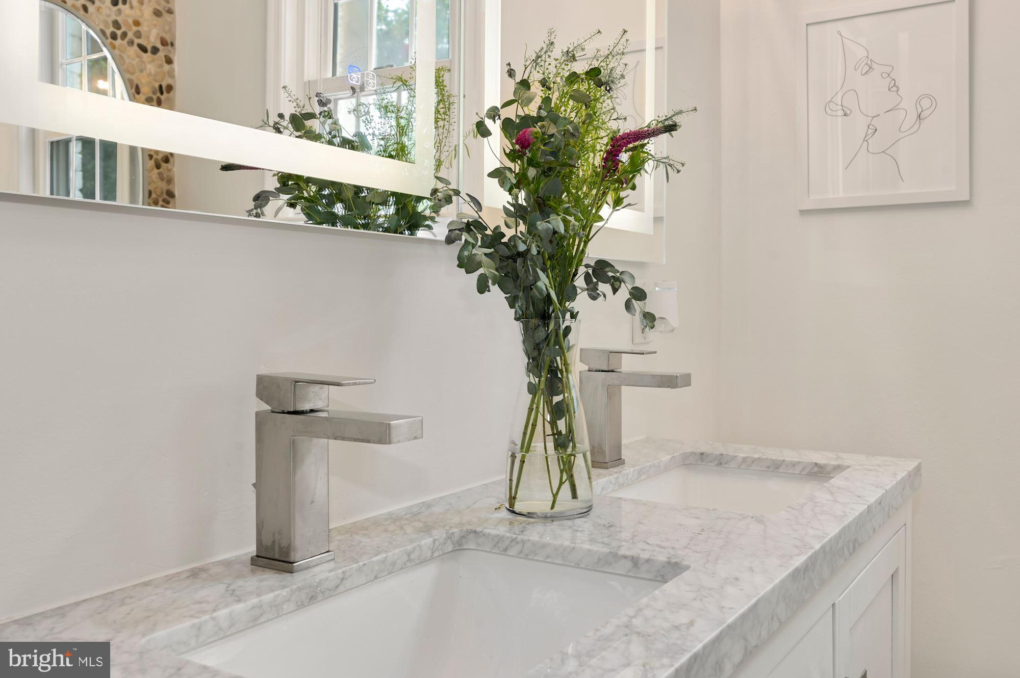 1391 D Street Northeast Washington, DC 20002 - Photo 19 of 39 New double sink vanity, new mirror, and lighting