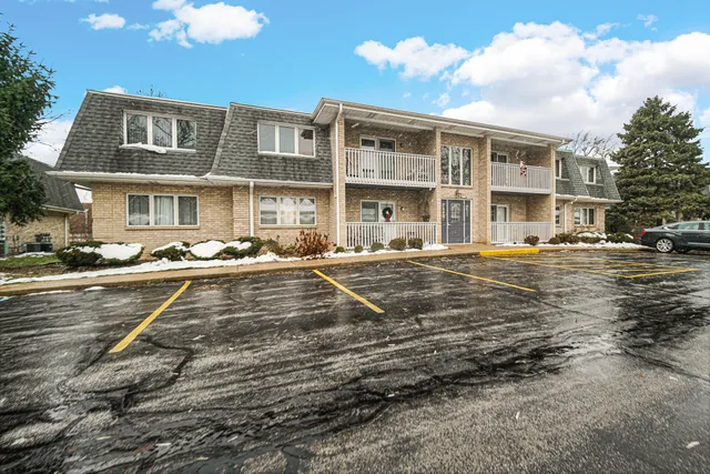 a view of a building with a street