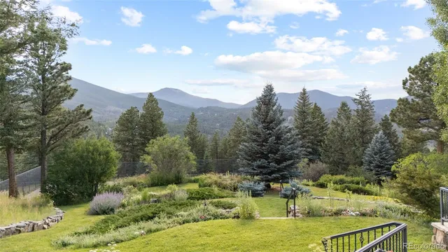 a view of a house with swimming pool and green space