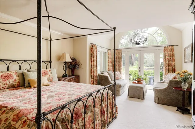 a bed room with a bed and a couch