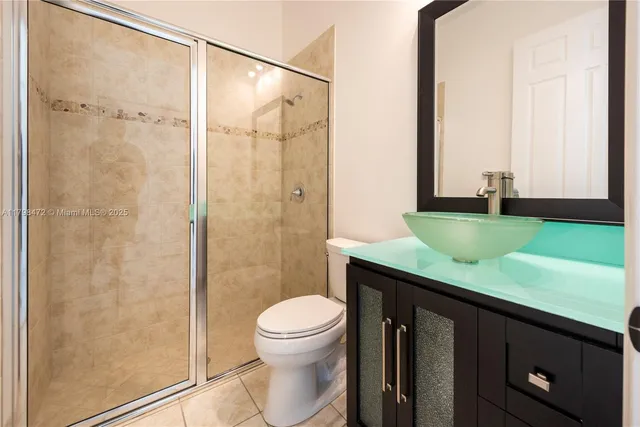 a view of a swimming pool with an outdoor seating