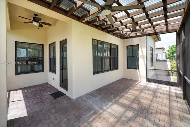 a view of a lake from a yard