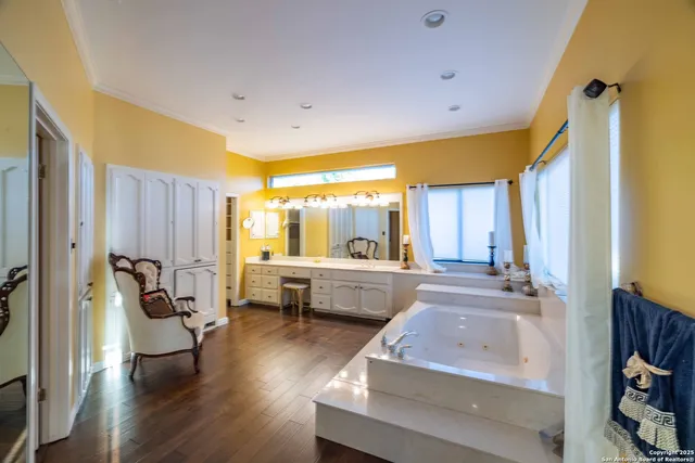 a large living room with a large window