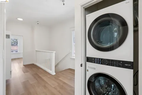 a view of a balcony with a door