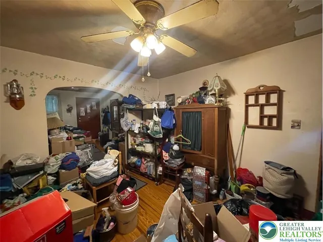 a view of a entryway of a hall