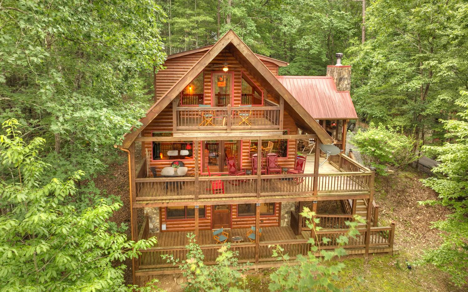 124 White Tail Ridge Blue Ridge, GA 30513 - Photo 15 of 42 a view of a big house with balcony