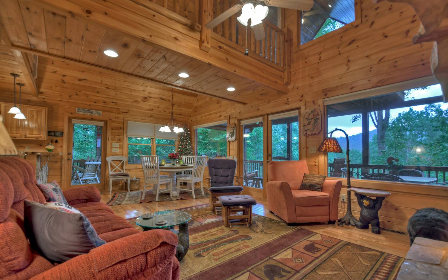 124 White Tail Ridge Blue Ridge, GA 30513 - Photo 2 of 42 a outdoor living space with patio furniture and a fireplace