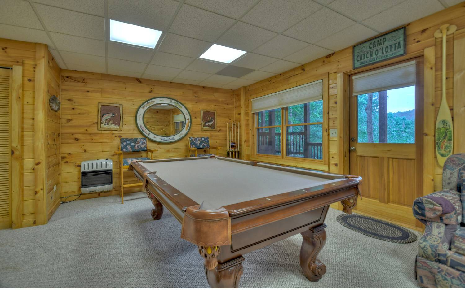 124 White Tail Ridge Blue Ridge, GA 30513 - Photo 27 of 42 a room with pool table and windows