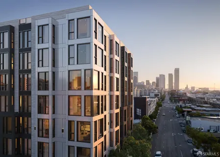 a front view of a multi story building