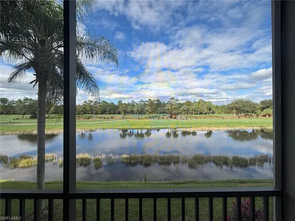 a view of lake from a balcony