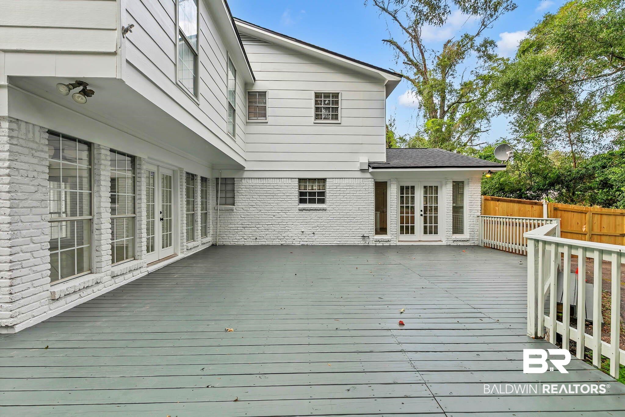 4705 Sherry Court Mobile, AL 36693 - Photo 73 of 100 Wooden terrace with french doors