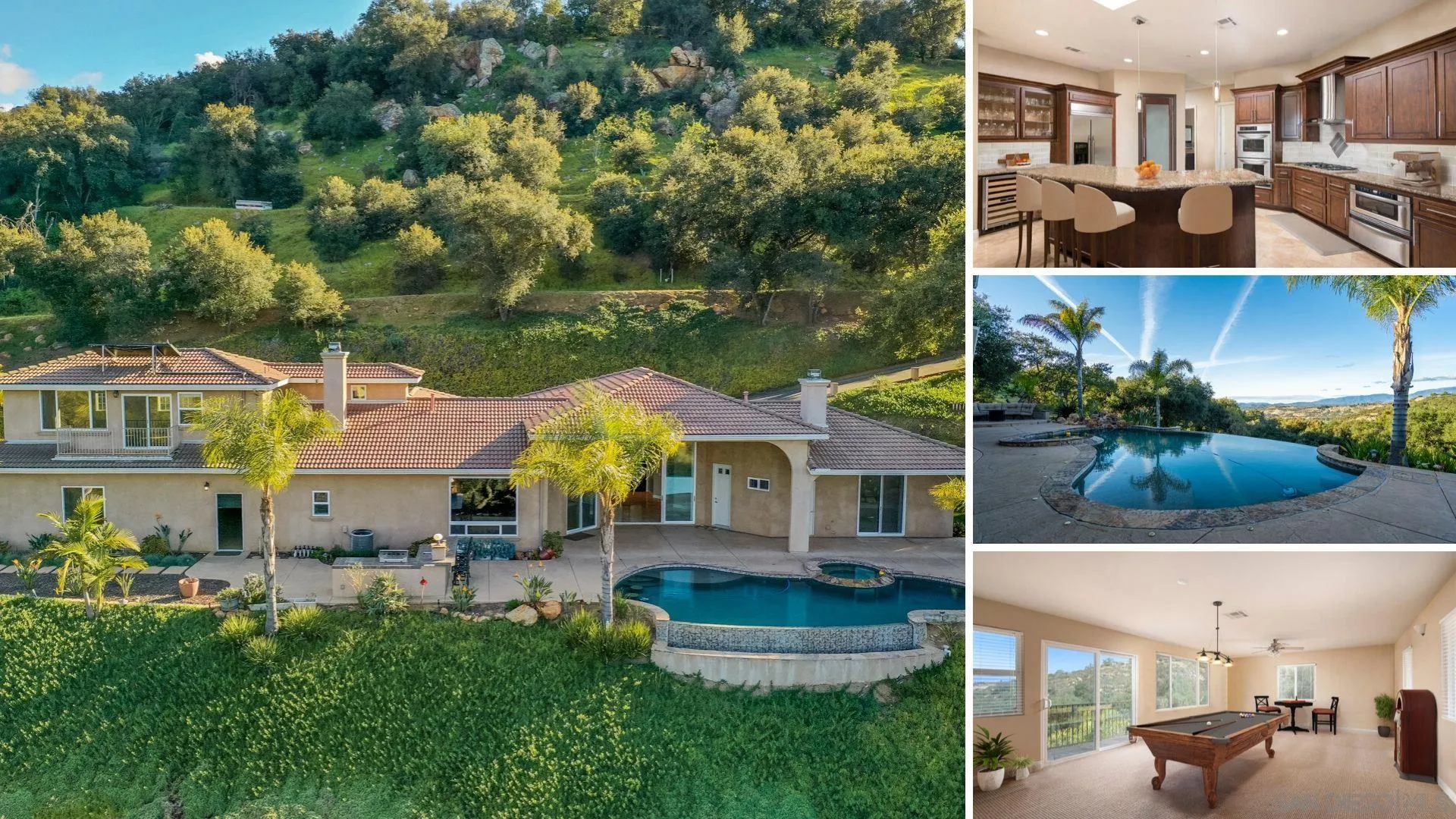 14184 Ridge Canyon Road Valley Center, CA 92082 - Photo 1 of 39 a aerial view of a house with swimming pool garden and patio