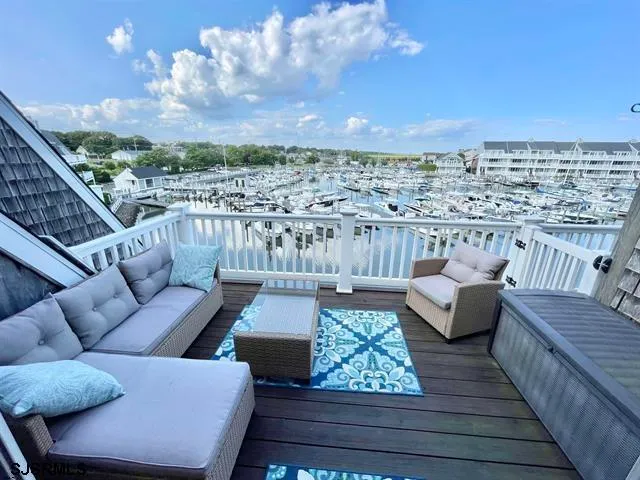 a view of a terrace with couches