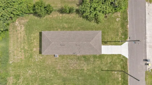 an aerial view of a house