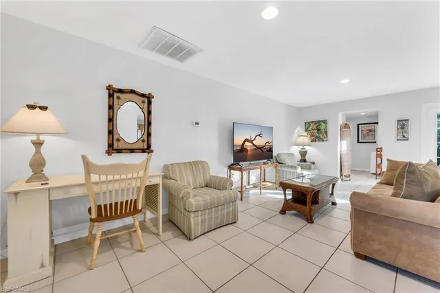 a living room with furniture