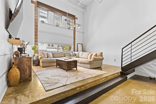 a living room with furniture