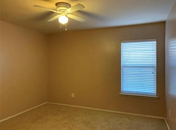 a view of a small space with a window