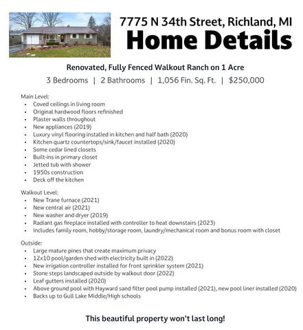 $250,000 | 7775 North 34th Street, Richland, MI 49083