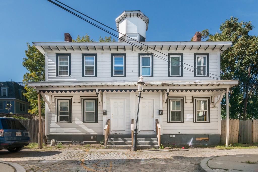 a front view of a building