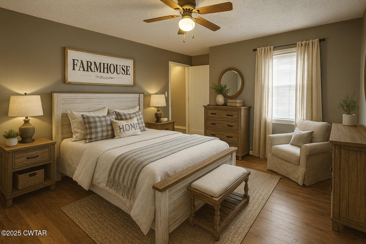 1705 Highway 100 Decaturville, TN 38329 - Photo 26 of 45 a bedroom with a bed and a chandelier