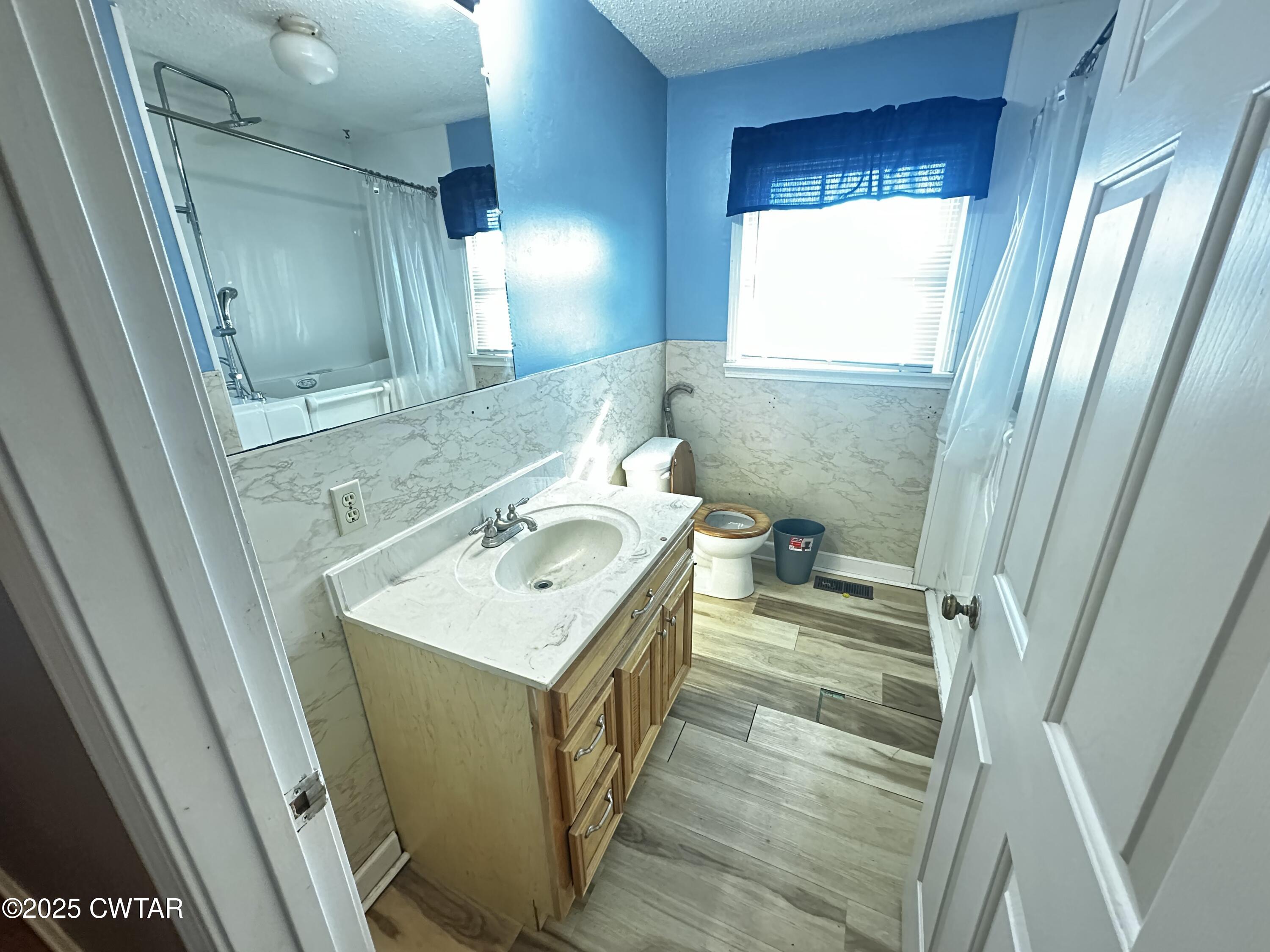 1705 Highway 100 Decaturville, TN 38329 - Photo 31 of 45 a bathroom with a sink a toilet and a mirror