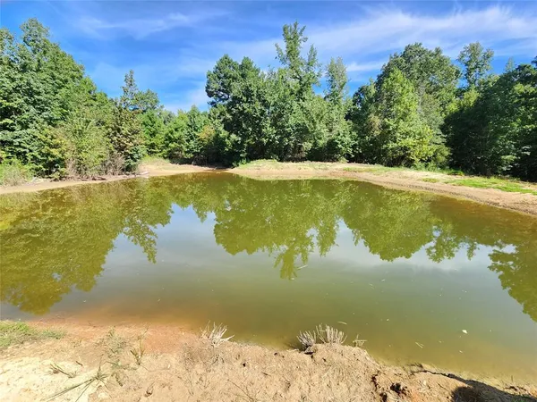 a view of a lake with a yard