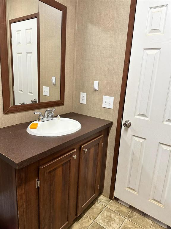 9937 County Road 3250 Timpson, TX 75975 - Photo 20 of 40 a sink sitting next to a bathroom sink and a mirror