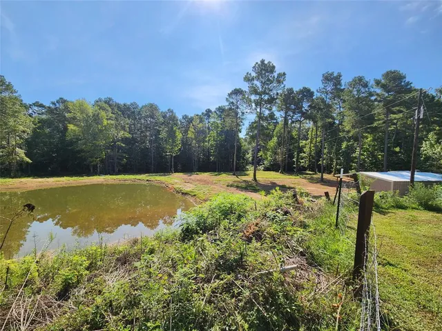 a view of a swimming pool with a yard
