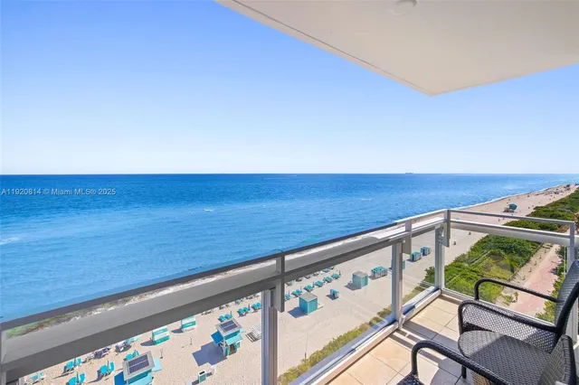 a view of an ocean from a balcony